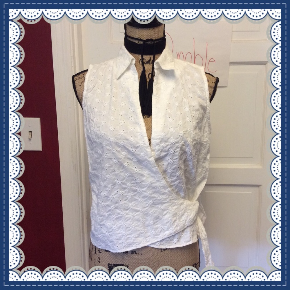 Ralph Lauren wrap Eyelet blouse